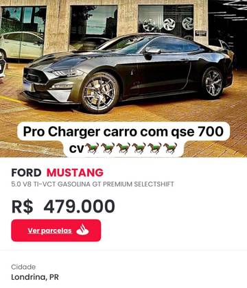 FORD MUSTANG 5.0 V8 TI-VCT GASOLINA GT PREMIUM SELECTSHIFT FORD MUSTANG 5.0 V8 TI-VCT GASOLINA GT PREMIUM SELECTSHIFT